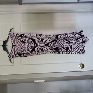 Cowl-neck maroon, knee-length dress